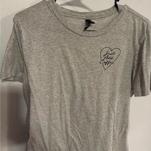 Gray T-Shirt with Heart Graphic